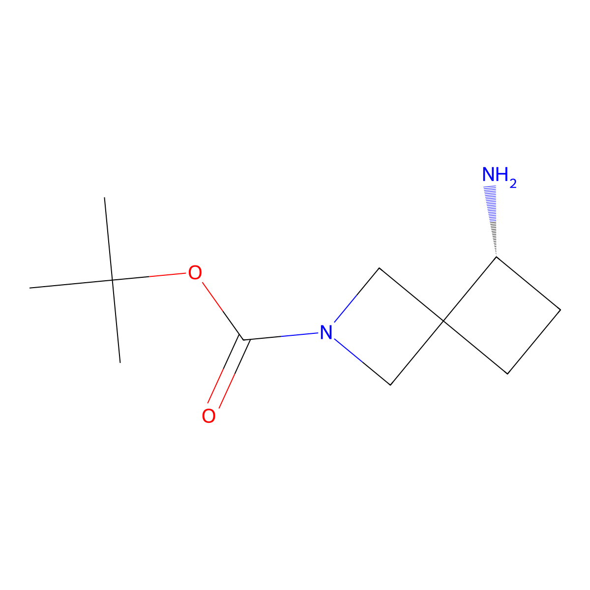 tert-butyl (R)-5-amino-2-azaspiro[3.3]heptane-2-carboxylate molecular structure, CAS 2165646-18-2