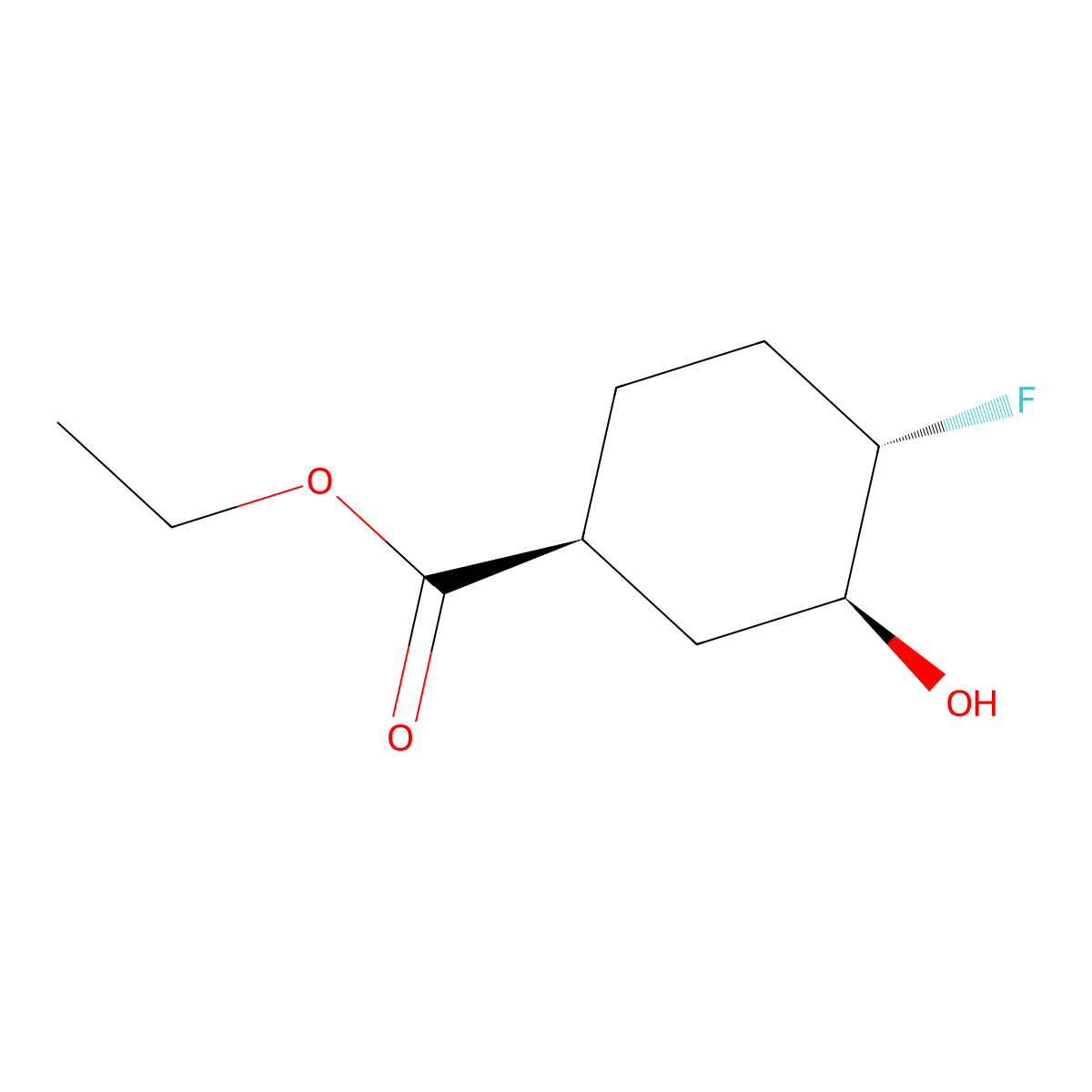 Ethyl (1s,3s,4s)-4-fluoro-3-hydroxycyclohexane-1-carboxylate molecular structure, CAS 2165650-19-9