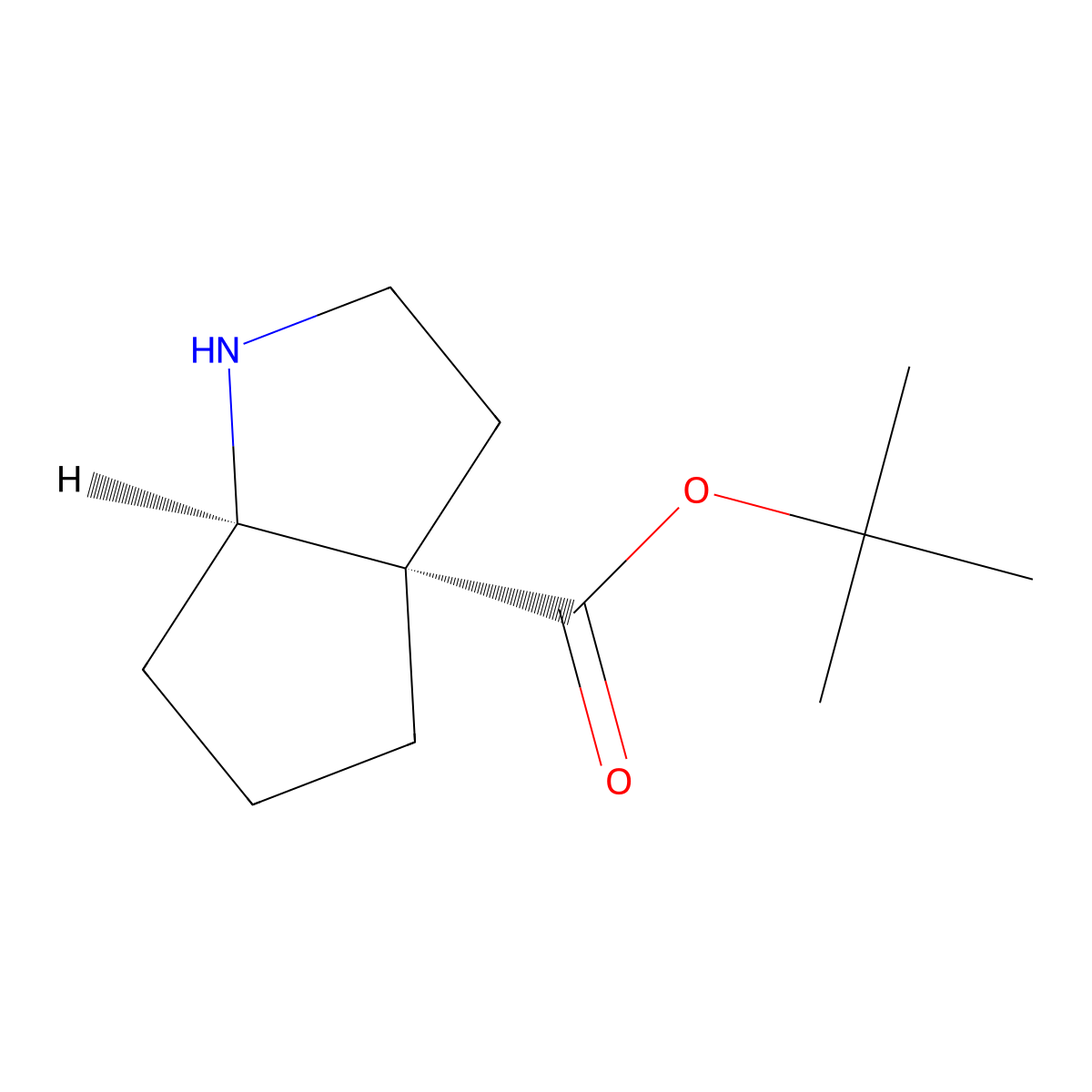rac-tert-butyl (3aR,6aS)-octahydrocyclopenta[b]pyrrole-3a-carboxylate molecular structure, CAS 2165661-53-8