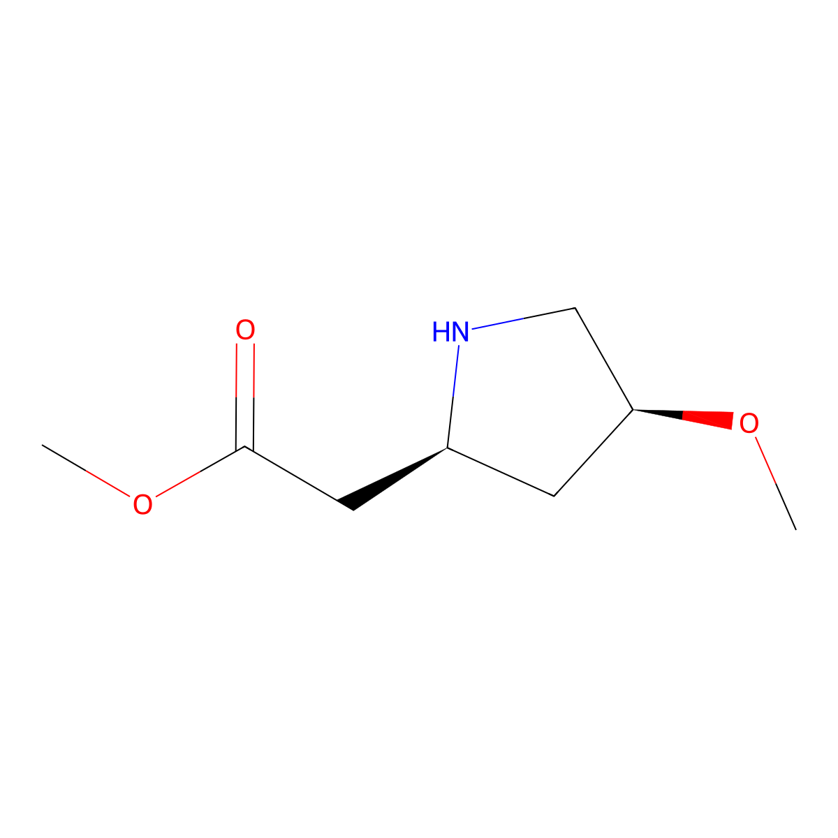methyl 2-[(2S,4S)-4-methoxypyrrolidin-2-yl]acetate molecular structure, CAS 2165663-90-9