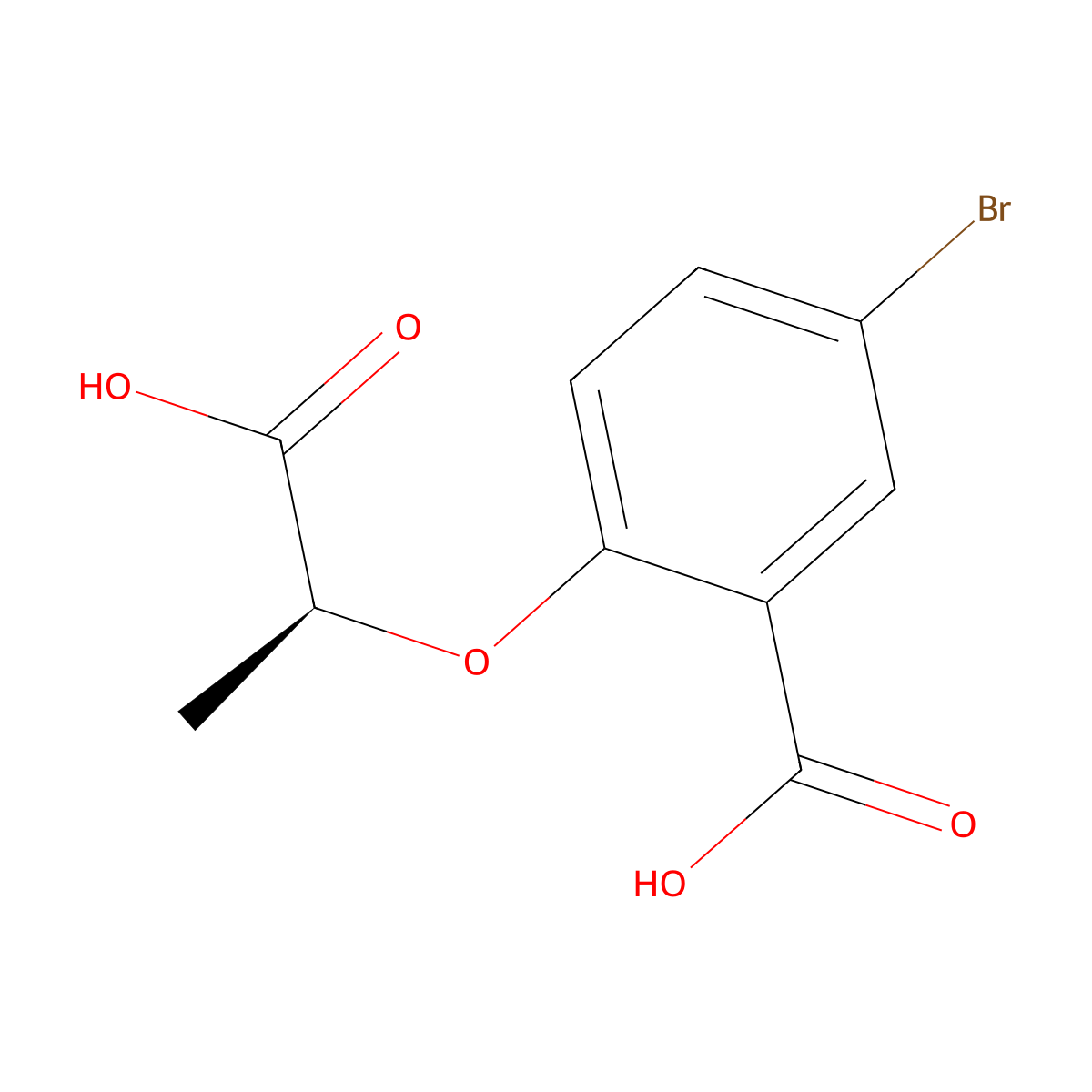 5-Bromo-2-[(1S)-1-carboxyethoxy]benzoic acid molecular structure, CAS 2165678-31-7
