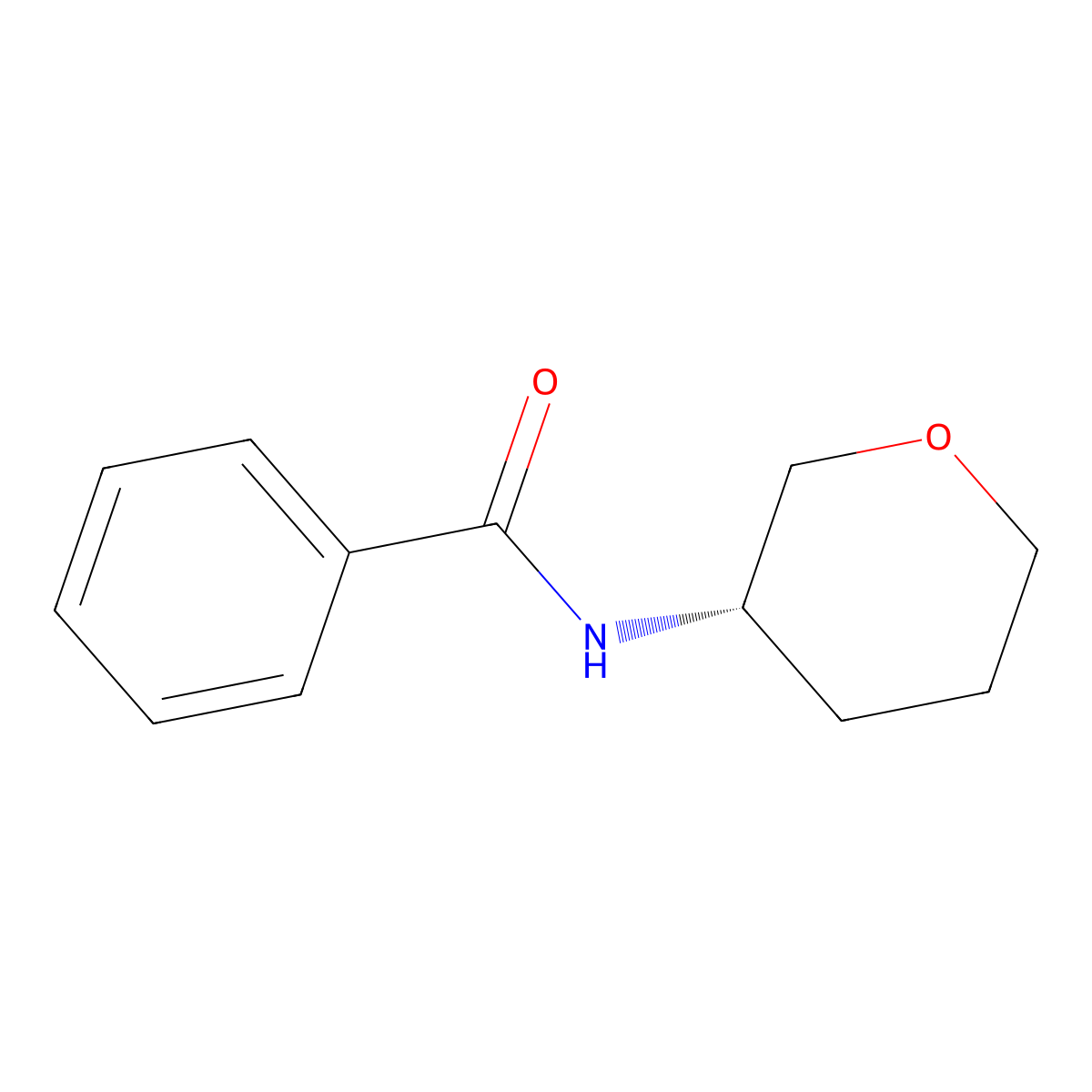 (S)-N-(tetrahydro-2H-pyran-3-yl)benzamide molecular structure, CAS 2165689-24-5