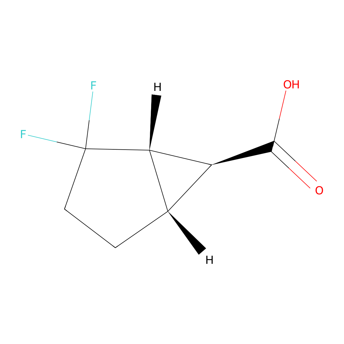 (1S,5S,6S)-2,2-difluorobicyclo[3.1.0]hexane-6-carboxylic acid molecular structure, CAS 2165698-45-1