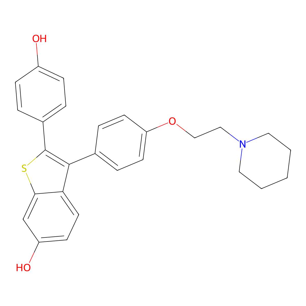 Desketoraloxifene molecular structure, CAS 216570-81-9