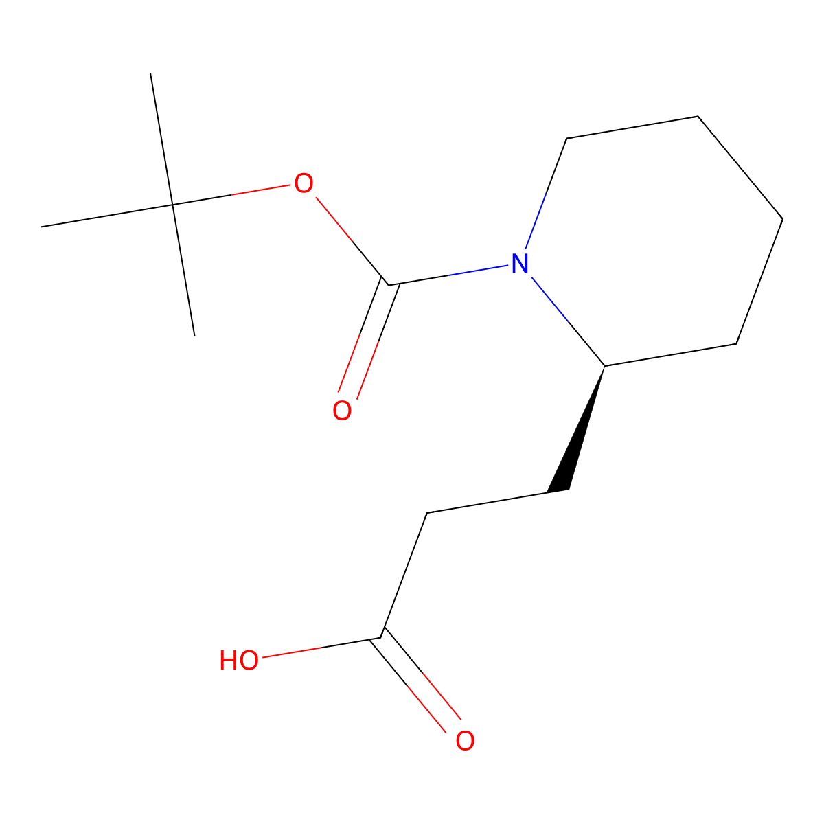 3-[(2S)-1-[(tert-butoxy)carbonyl]piperidin-2-yl]propanoic acid molecular structure, CAS 2165700-32-1