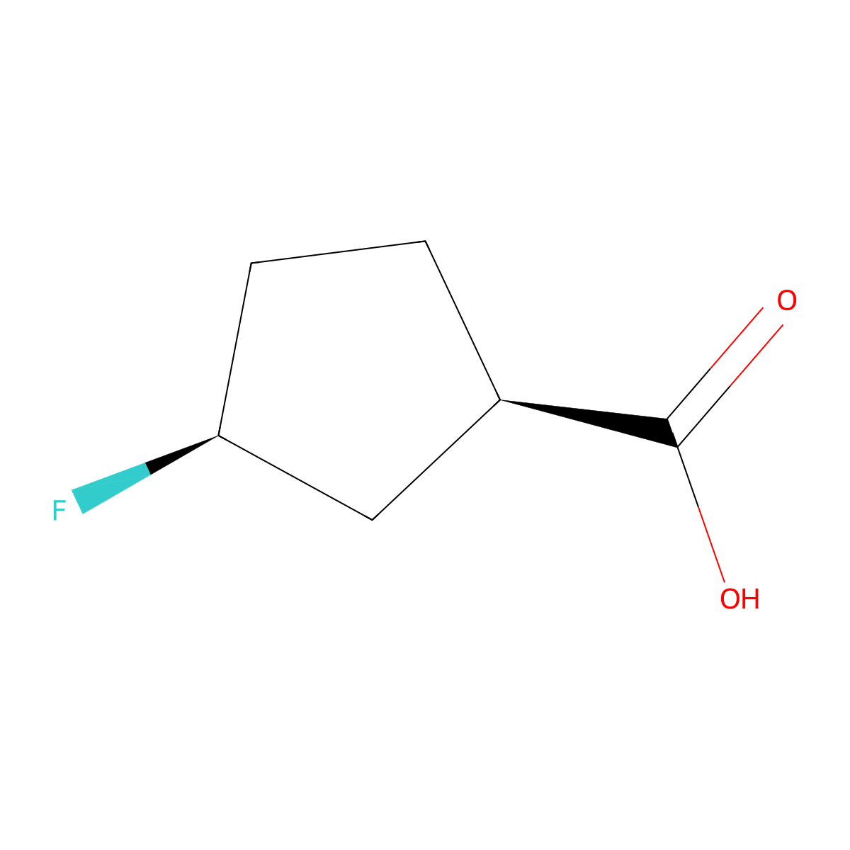 (1R,3S)-3-Fluorocyclopentane-1-carboxylic acid molecular structure, CAS 2165716-33-4