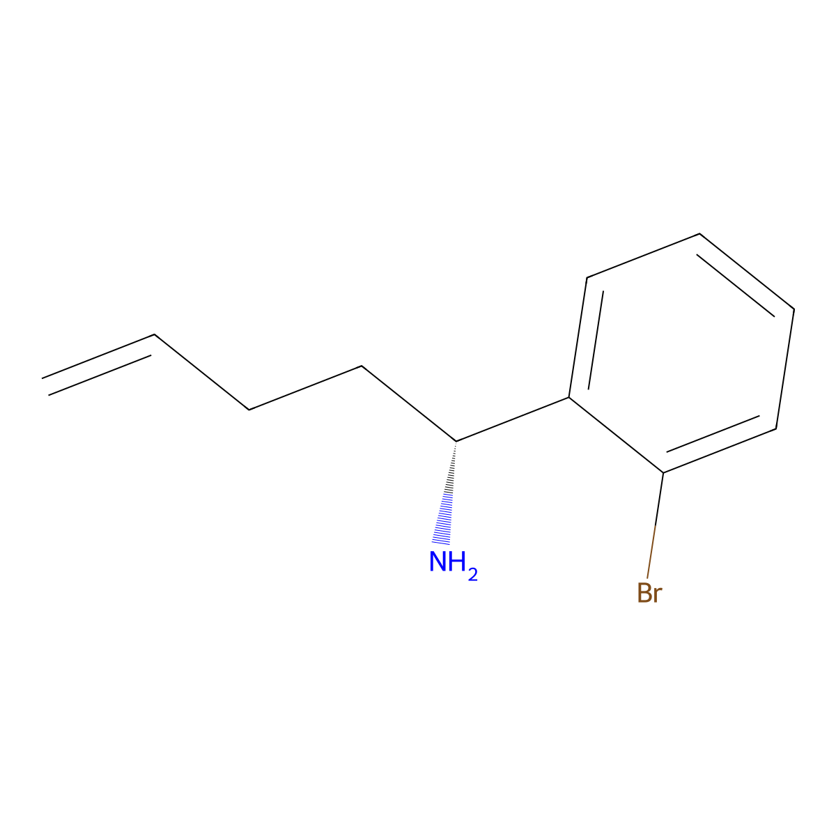 (1R)-1-(2-bromophenyl)pent-4-en-1-amine molecular structure, CAS 2165723-97-5