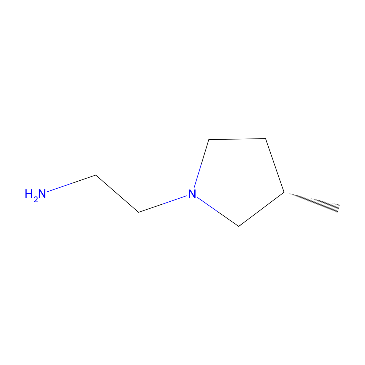 2-[(3S)-3-methylpyrrolidin-1-yl]ethan-1-amine molecular structure, CAS 2165725-09-5