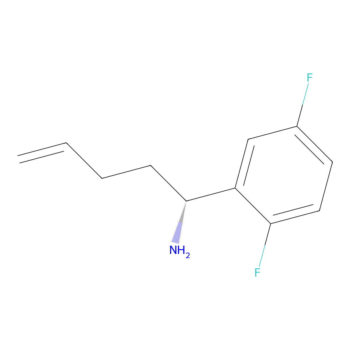 (1R)-1-(2,5-difluorophenyl)pent-4-en-1-amine molecular structure, CAS 2165729-80-4