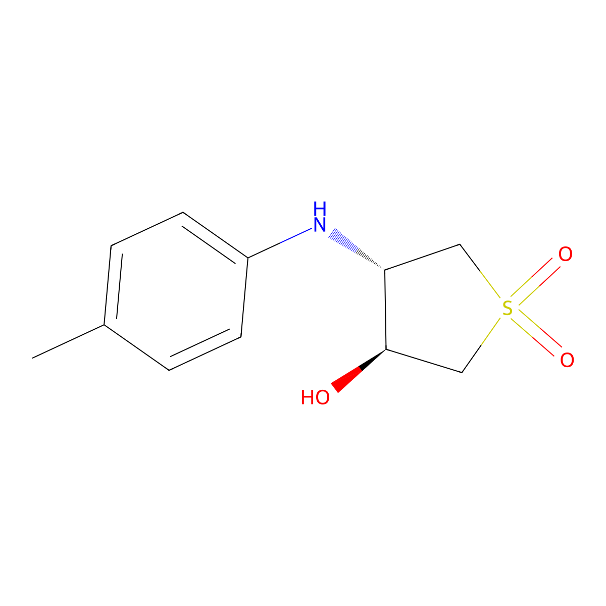 (3S,4S)-4-(4-methylanilino)-1,1-dioxothiolan-3-ol molecular structure, CAS 2165739-36-4