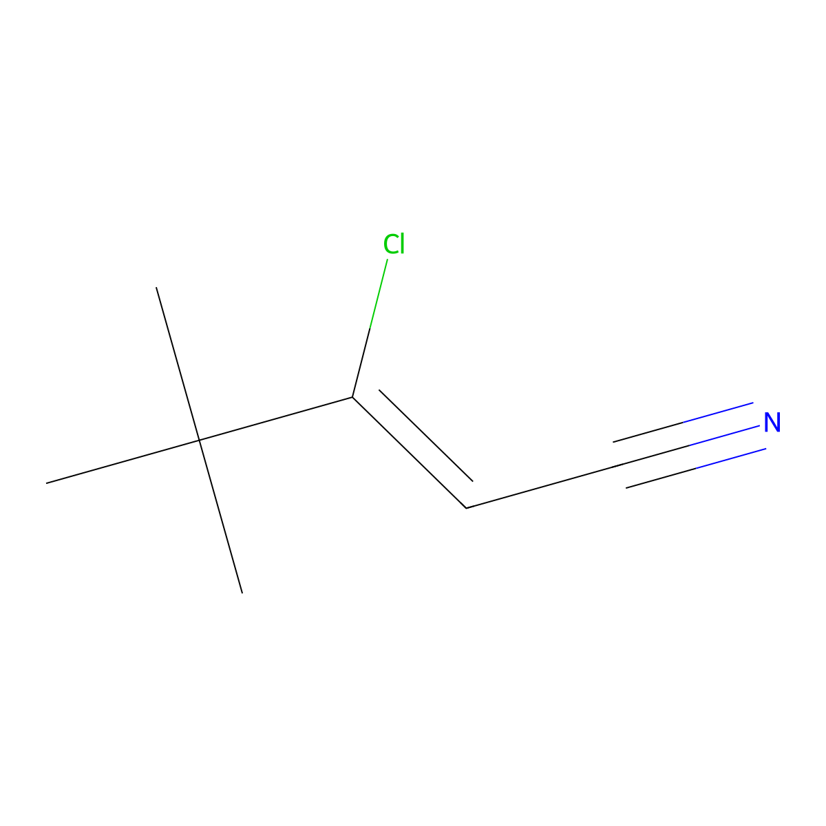 3-Chloro-4,4-dimethylpent-2-enenitrile molecular structure, CAS 216574-58-2