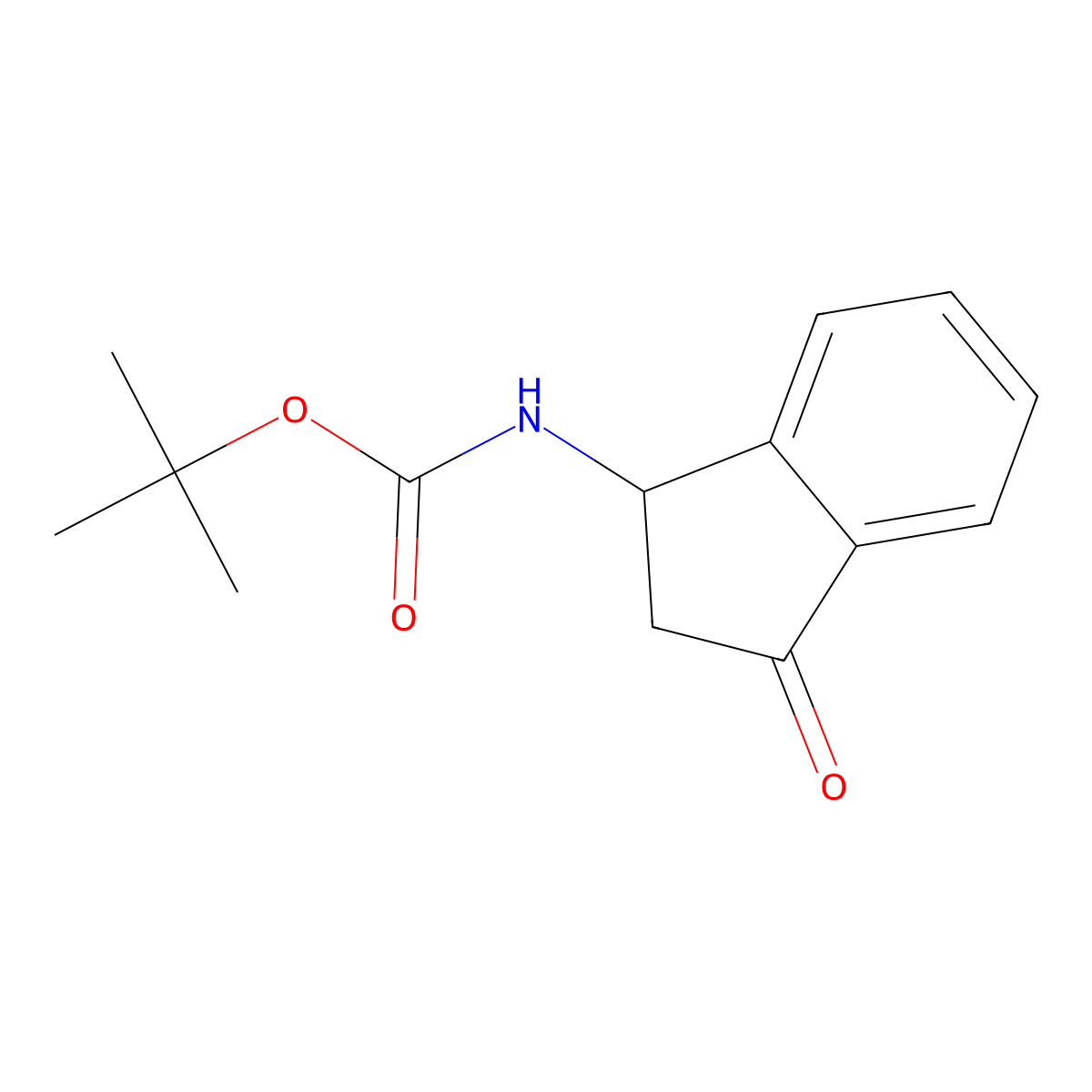 tert-butyl N-(3-oxo-2,3-dihydro-1H-inden-1-yl)carbamate molecular structure, CAS 216574-84-4
