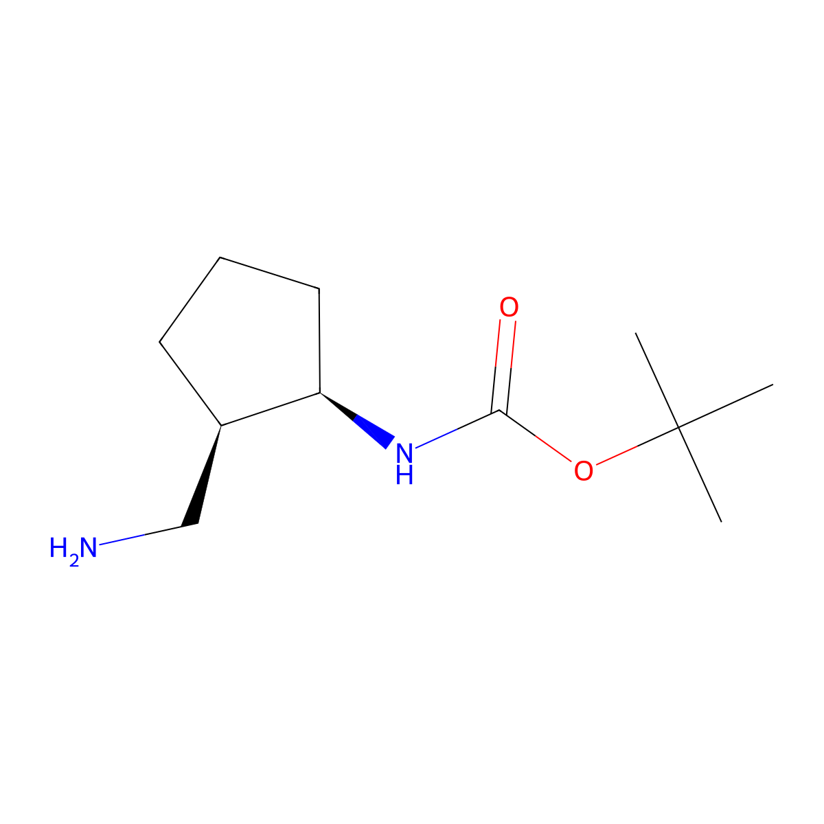 tert-butyl ((1R,2R)-2-(aminomethyl)cyclopentyl)carbamate molecular structure, CAS 2165740-73-6