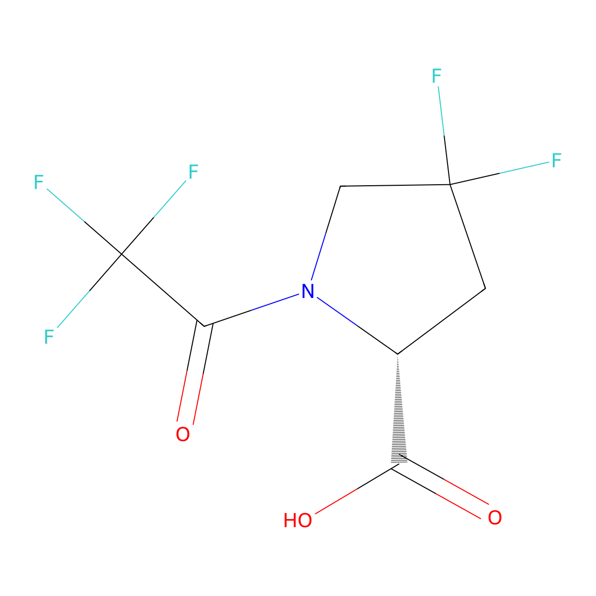 (2R)-4,4-difluoro-1-(trifluoroacetyl)pyrrolidine-2-carboxylic acid molecular structure, CAS 2165747-38-4