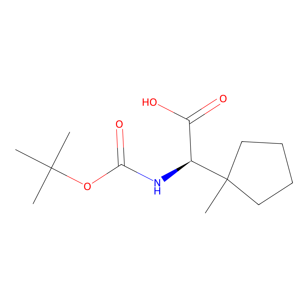 (2R)-2-{[(tert-butoxy)carbonyl]amino}-2-(1-methylcyclopentyl)acetic acid molecular structure, CAS 2165756-87-4