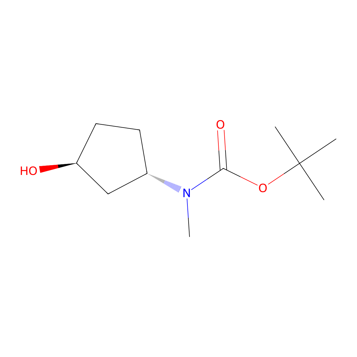 Tert-butyl n-[(1s,3s)-3-hydroxycyclopentyl]-n-methylcarbamate molecular structure, CAS 2165760-01-8