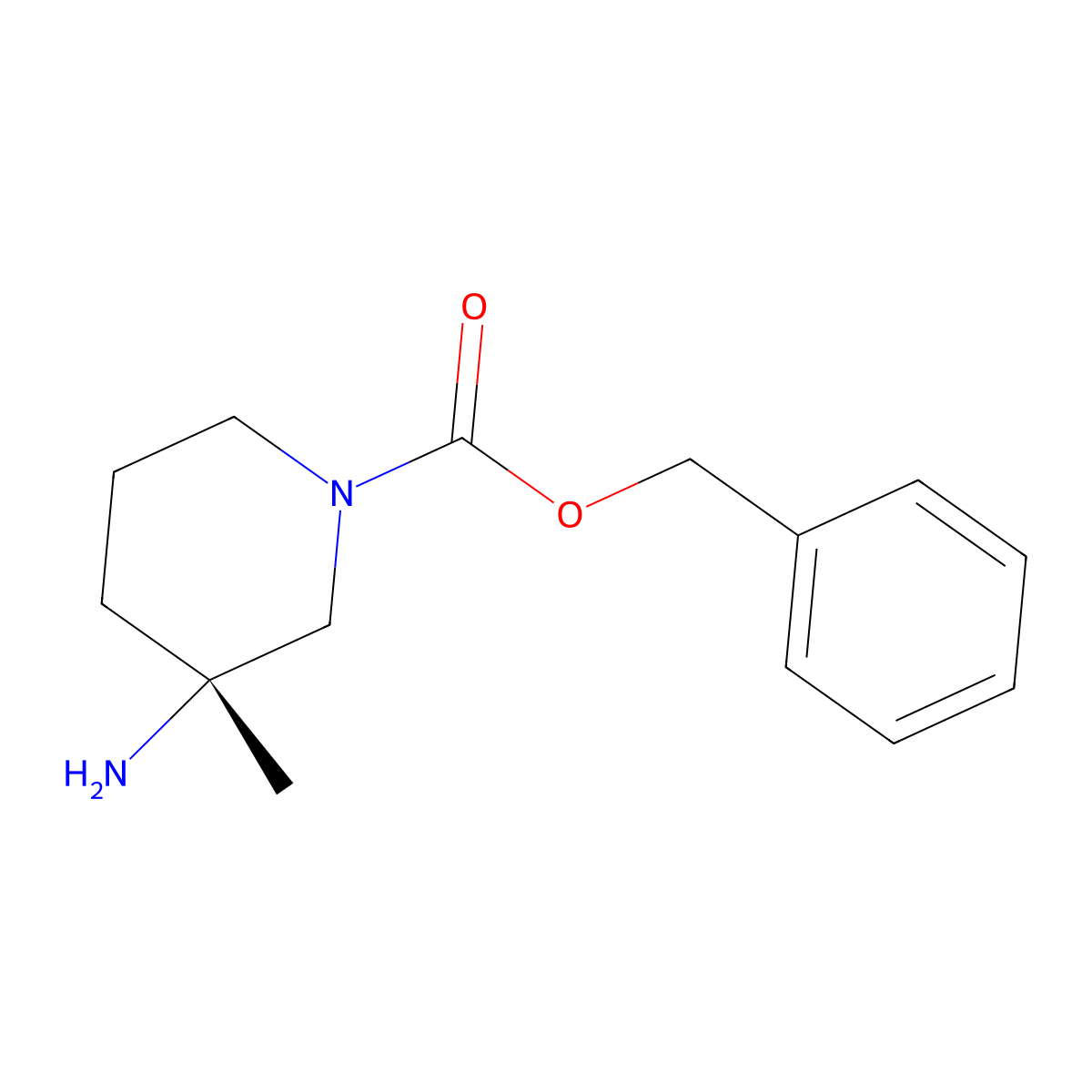 Benzyl (3R)-3-amino-3-methylpiperidine-1-carboxylate molecular structure, CAS 2165763-97-1