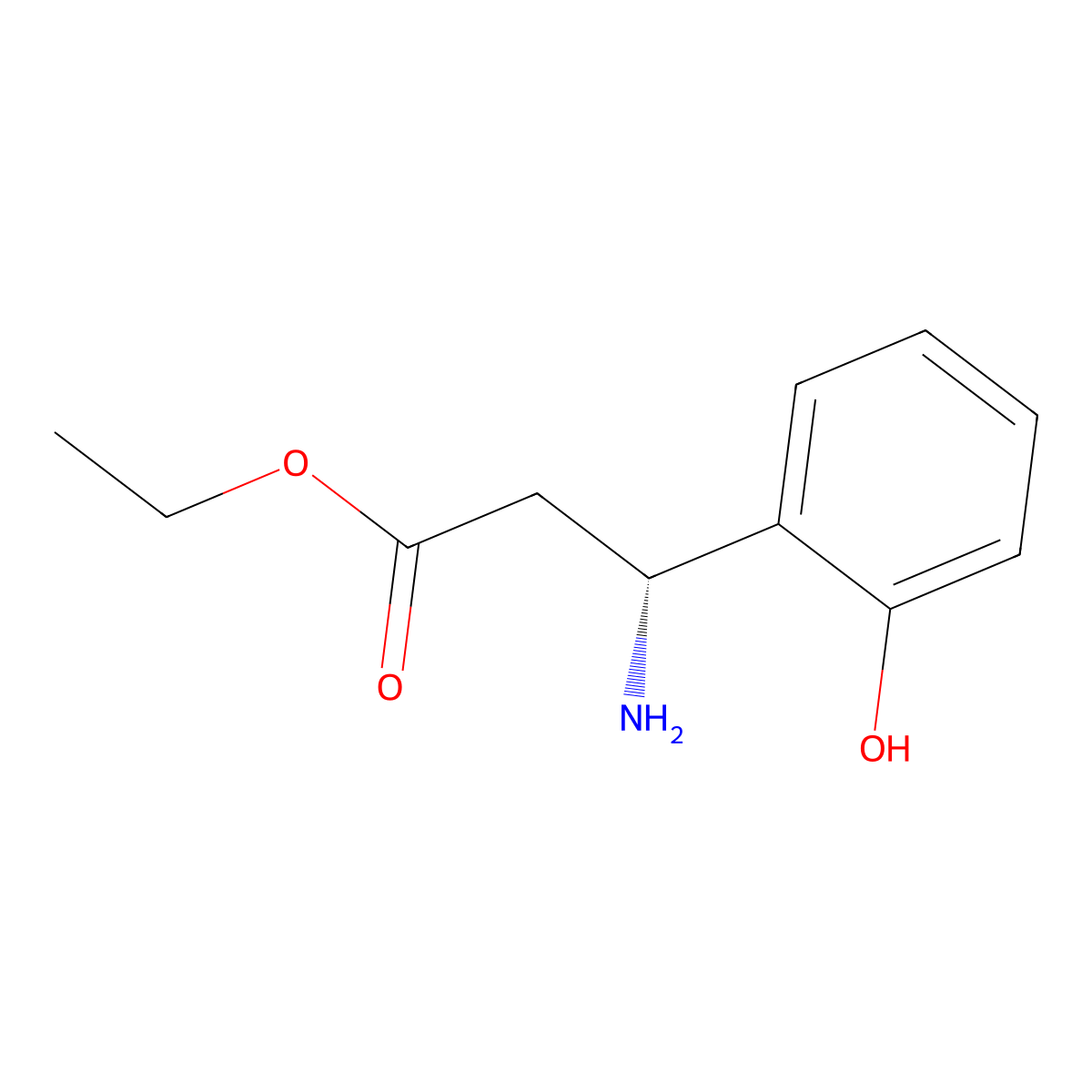 Ethyl (R)-3-amino-3-(2-hydroxyphenyl)propanoate molecular structure, CAS 2165770-16-9