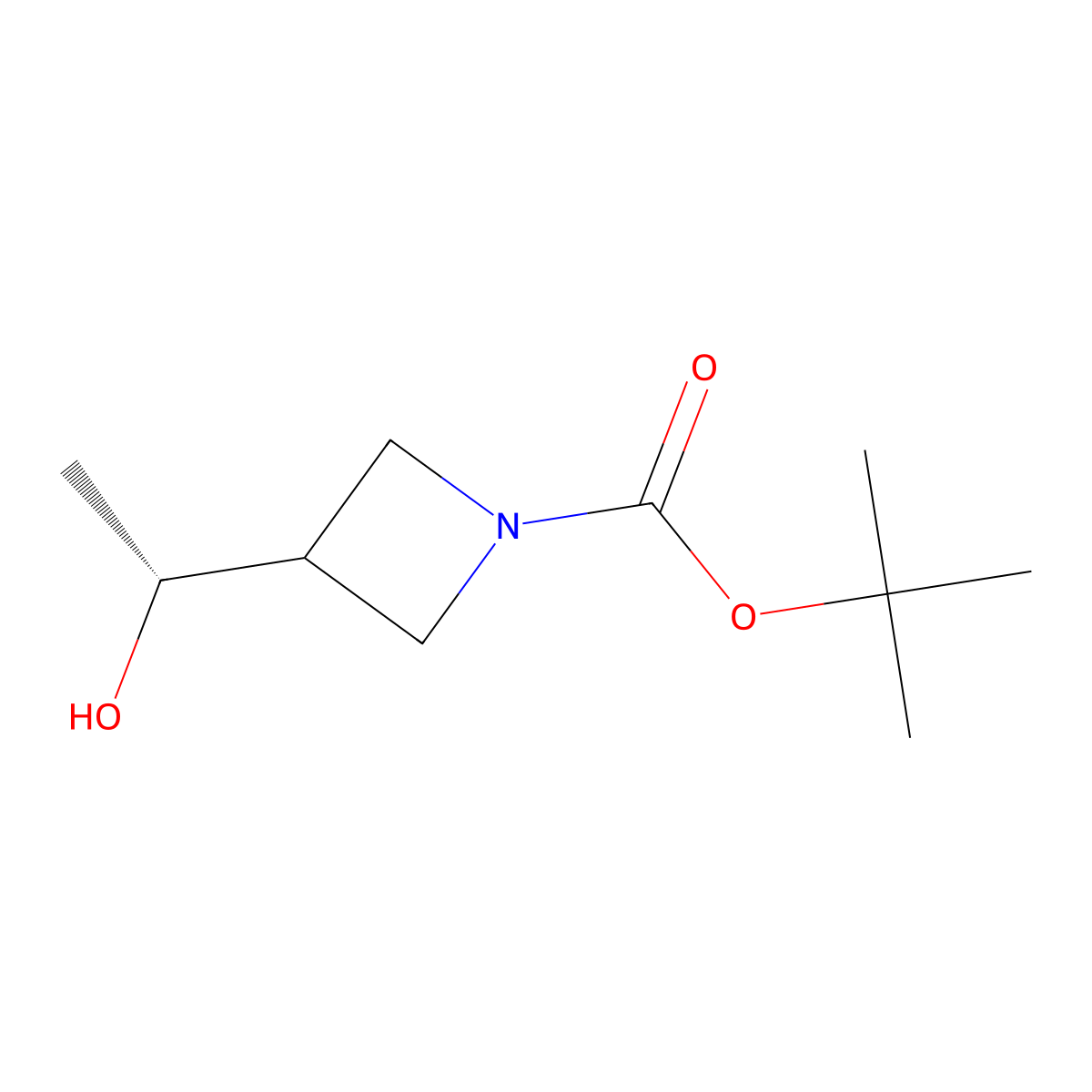 tert-butyl 3-[(1R)-1-hydroxyethyl]azetidine-1-carboxylate molecular structure, CAS 2165772-28-9