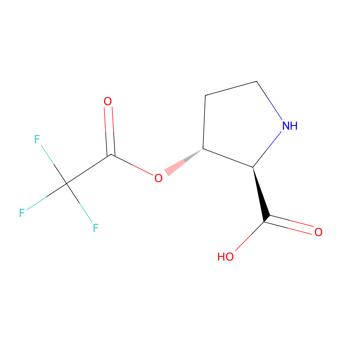 (2R,3R)-rel-3-(2,2,2-Trifluoroacetoxy)pyrrolidine-2-carboxylic acid molecular structure, CAS 2165773-44-2
