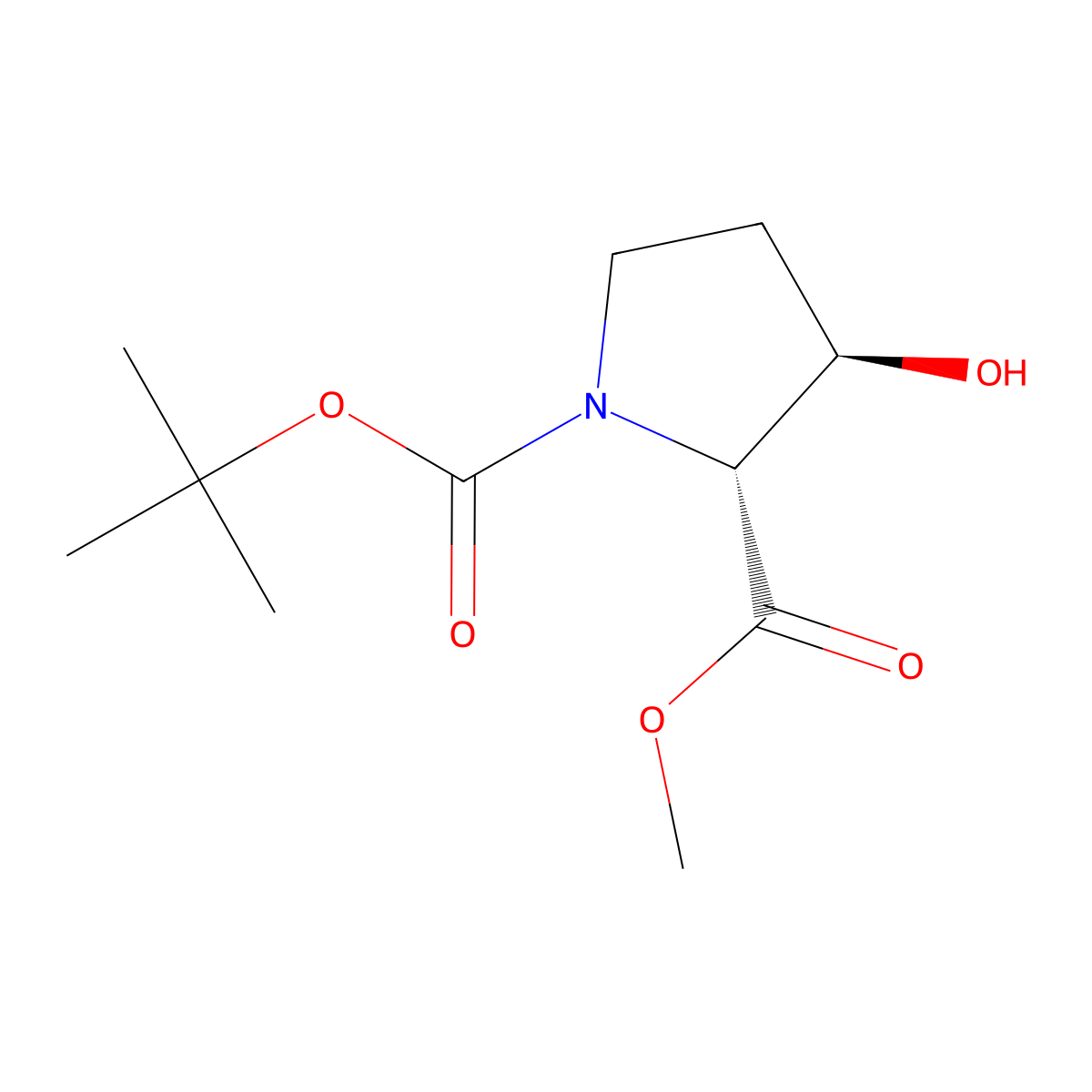 1-Tert-butyl 2-methyl (2R,3R)-3-hydroxypyrrolidine-1,2-dicarboxylate molecular structure, CAS 2165775-01-7
