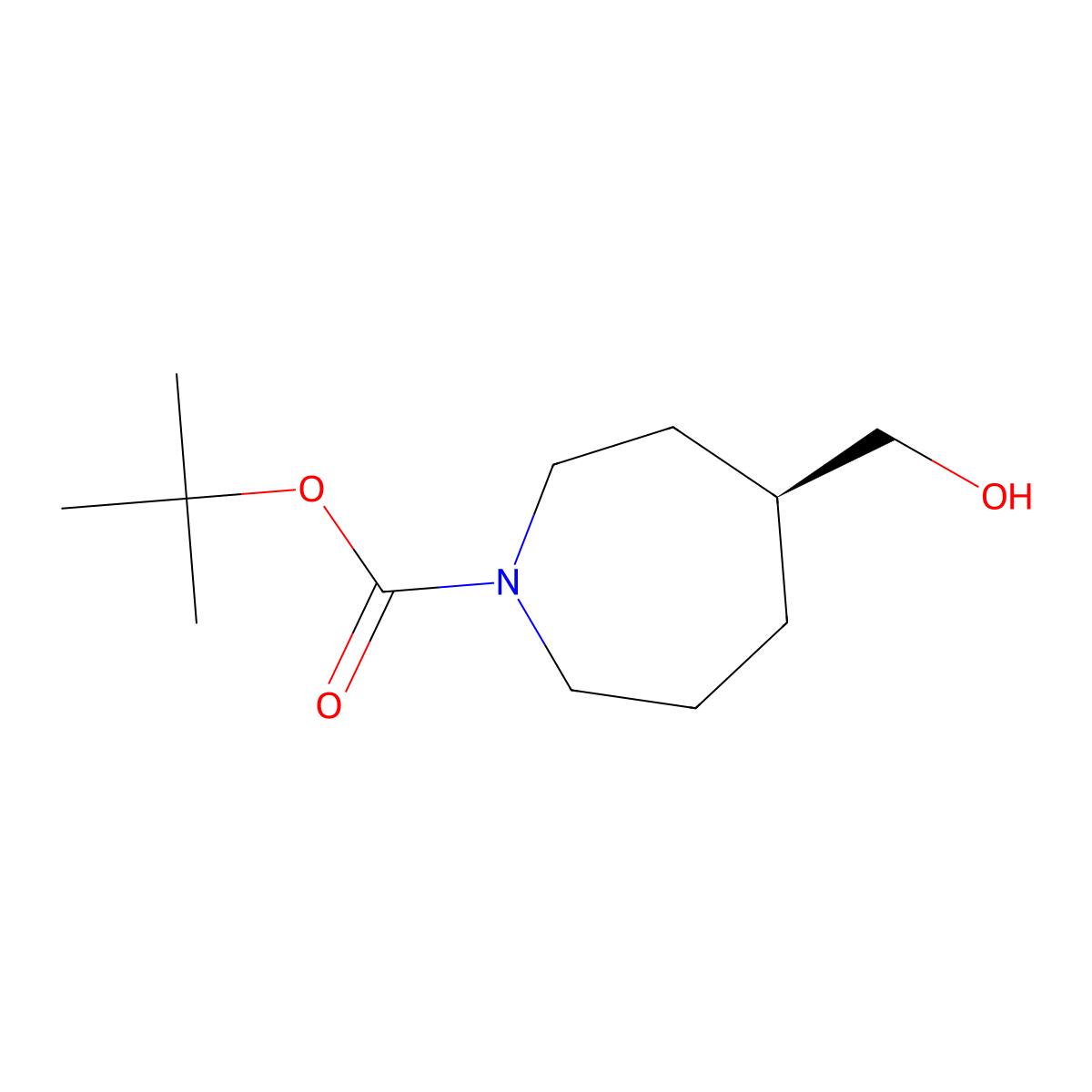 tert-Butyl (S)-4-(hydroxymethyl)azepane-1-carboxylate molecular structure, CAS 2165779-06-4