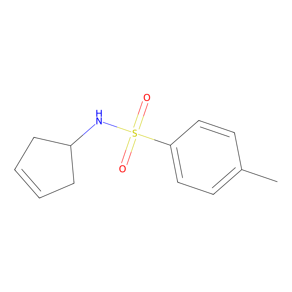 N-(Cyclopent-3-en-1-yl)-4-methylbenzene-1-sulfonamide molecular structure, CAS 216578-30-2