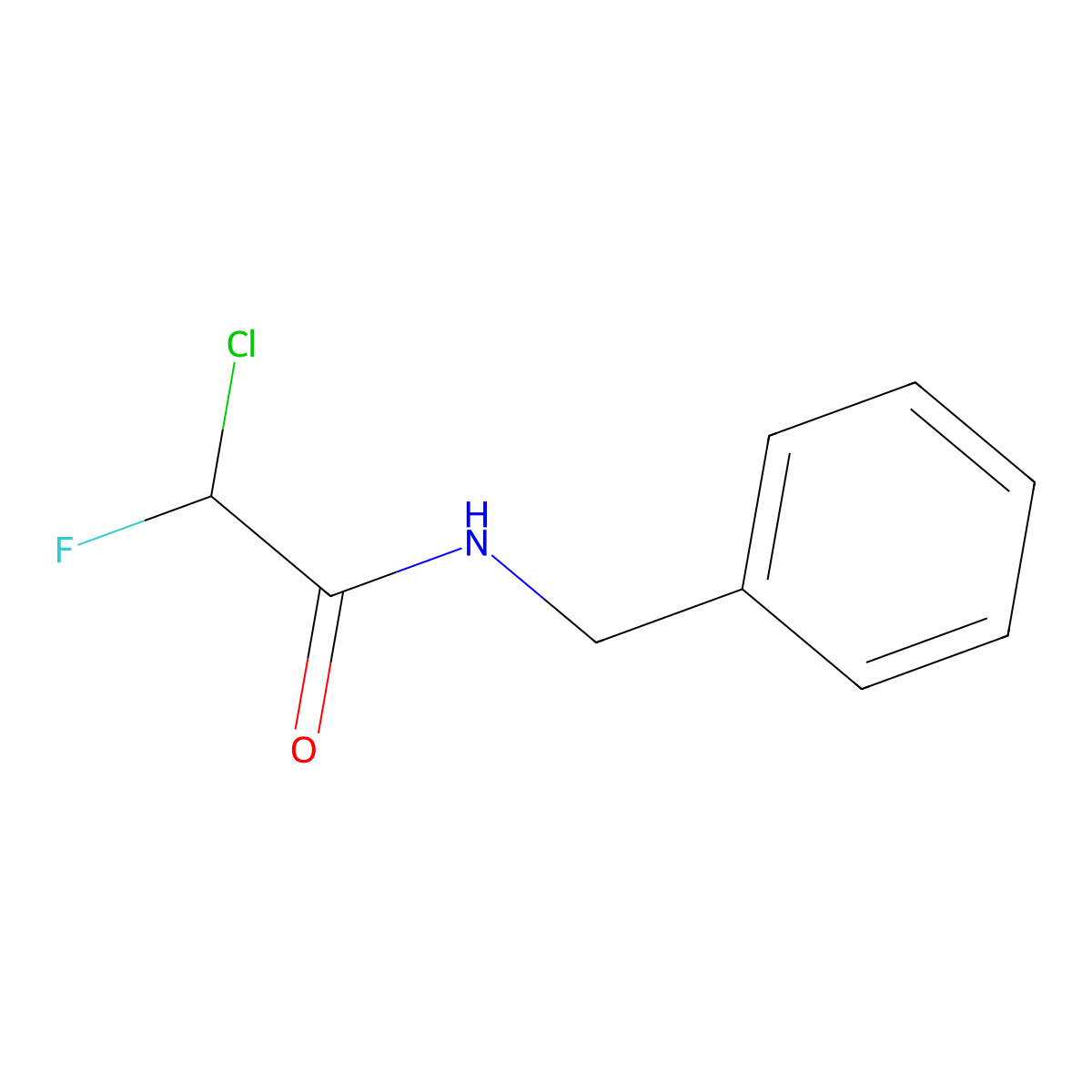 N-benzyl-2-chloro-2-fluoroacetamide molecular structure, CAS 216578-83-5