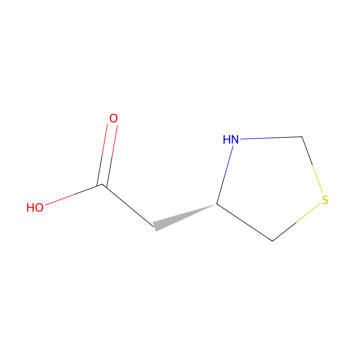 2-[(4S)-1,3-thiazolidin-4-yl]acetic acid molecular structure, CAS 2165783-26-4