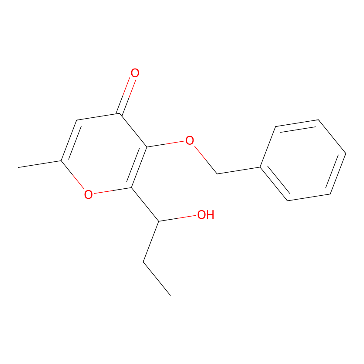 3-(Benzyloxy)-2-(1-hydroxypropyl)-6-methyl-4H-pyran-4-one molecular structure, CAS 216579-42-9