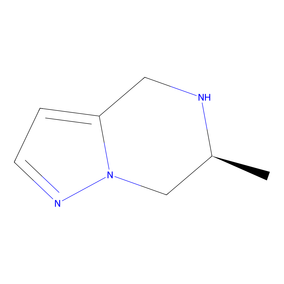 (6S)-6-methyl-4H,5H,6H,7H-pyrazolo[1,5-a]pyrazine molecular structure, CAS 2165791-38-6