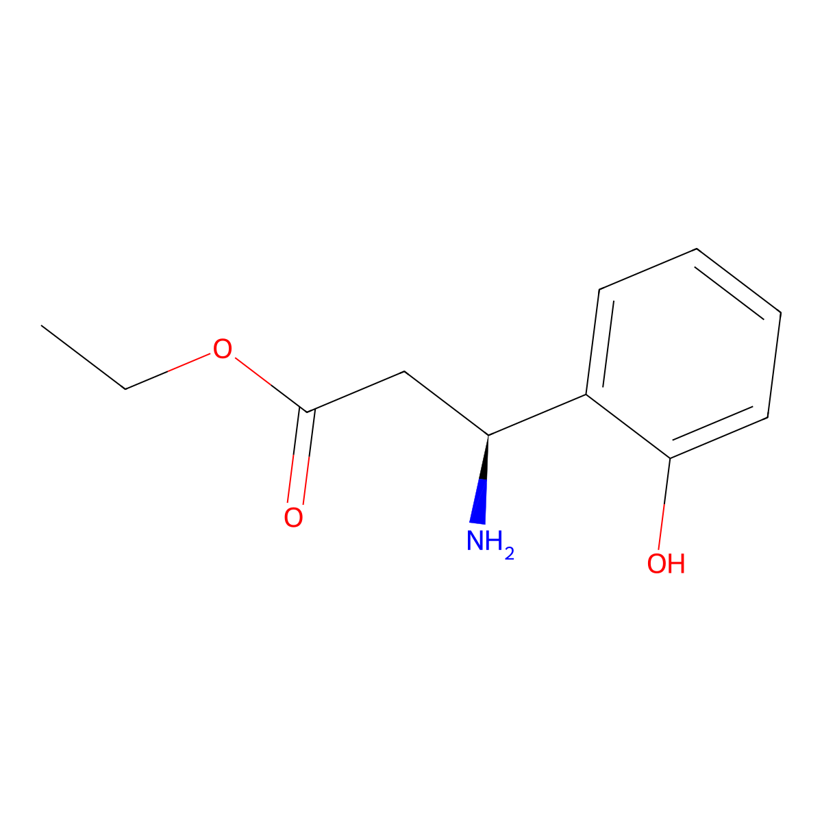 Ethyl (S)-3-amino-3-(2-hydroxyphenyl)propanoate molecular structure, CAS 2165791-73-9