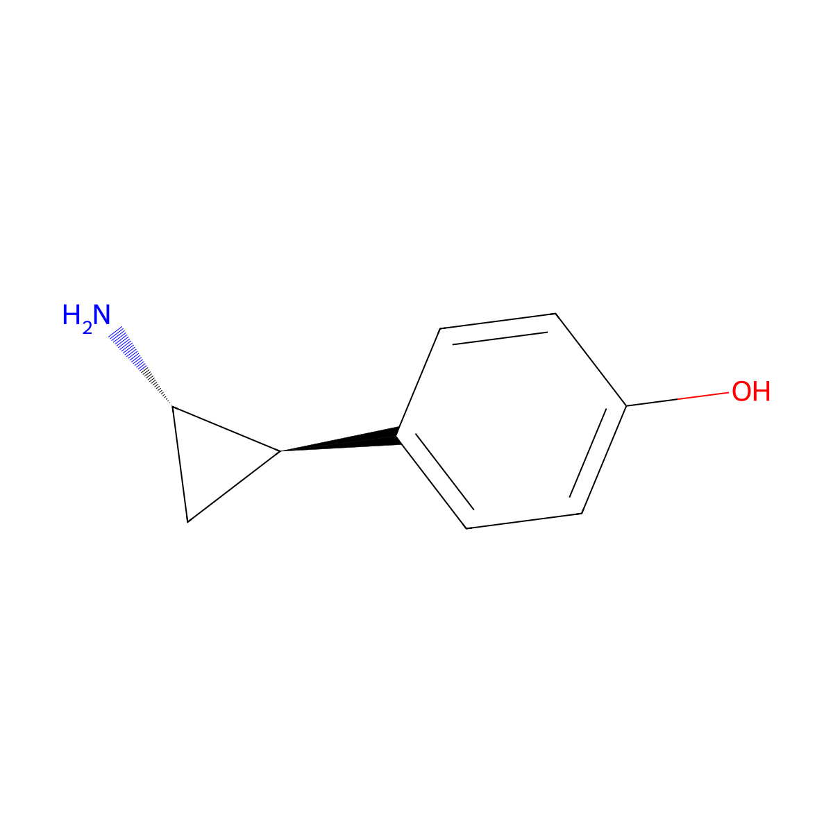 4-((1R,2S)-Rel-2-aminocyclopropyl)phenol molecular structure, CAS 2165791-78-4