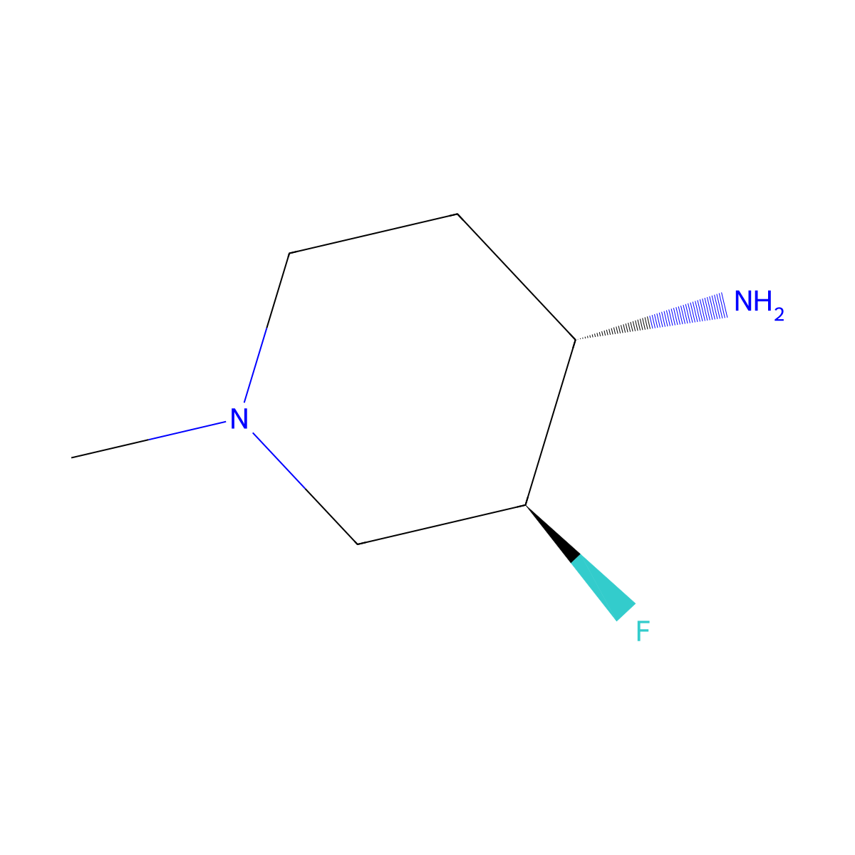 (3S,4S)-3-Fluoro-1-methylpiperidin-4-amine molecular structure, CAS 2165794-10-3