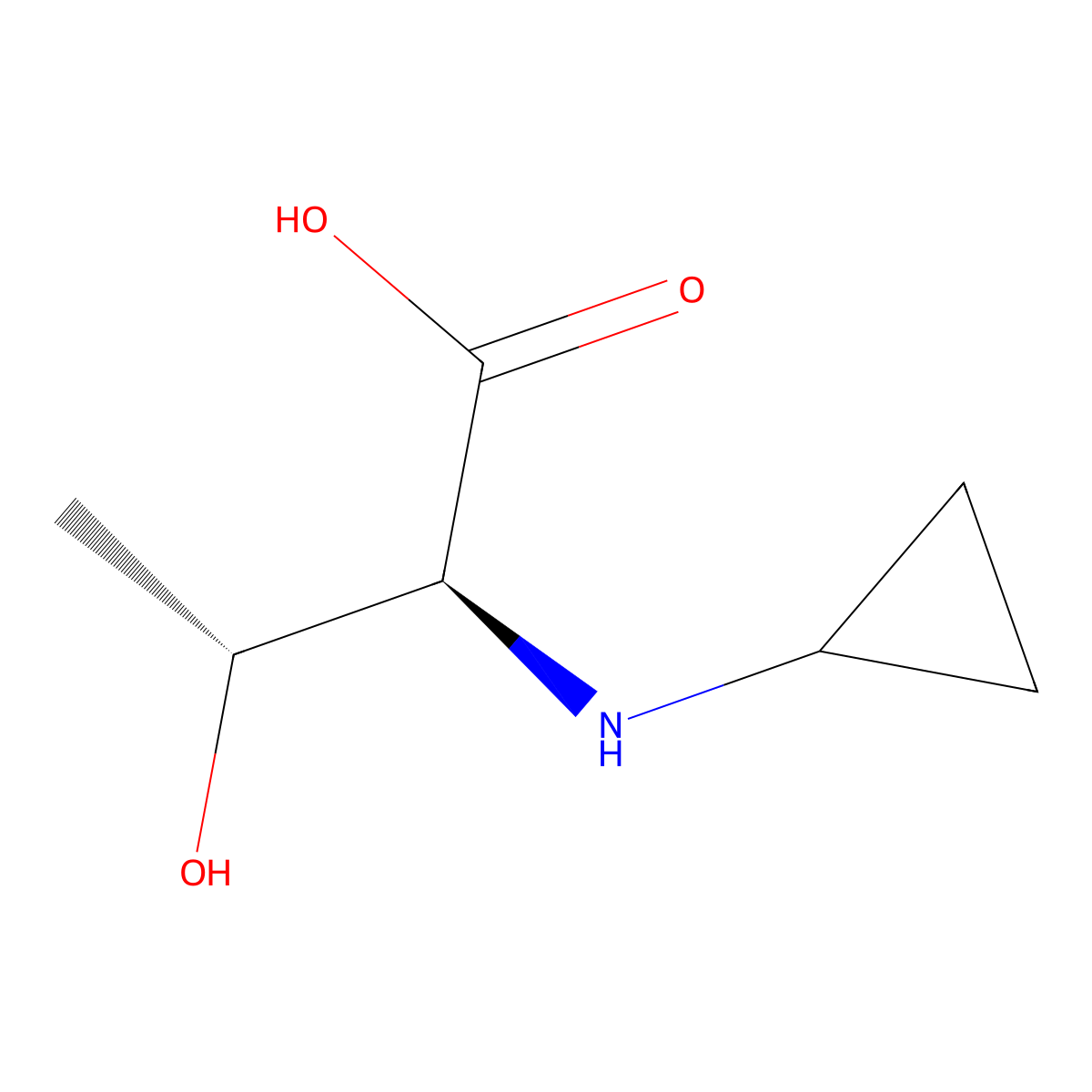 (2S,3R)-2-(cyclopropylamino)-3-hydroxybutanoic acid molecular structure, CAS 2165795-68-4