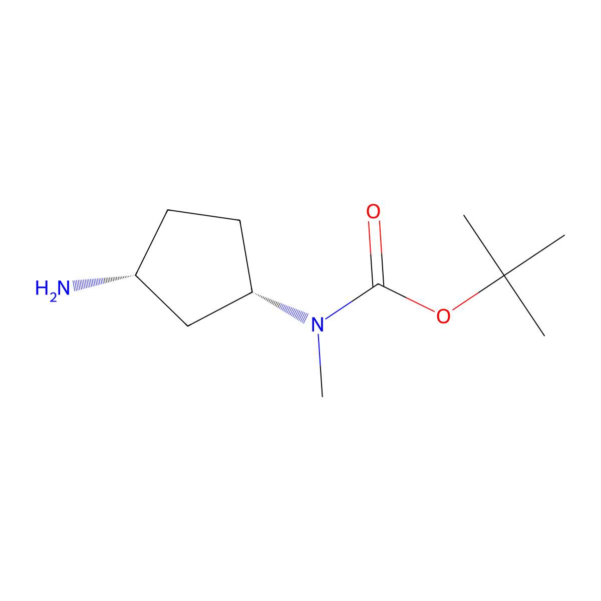 tert-Butyl ((1S,3R)-3-aminocyclopentyl)(methyl)carbamate molecular structure, CAS 2165803-30-3