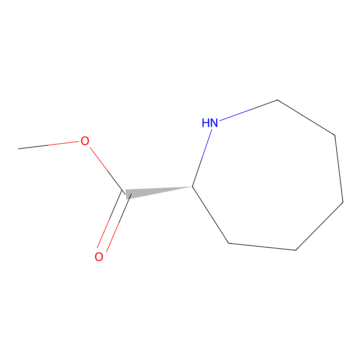methyl (2R)-azepane-2-carboxylate molecular structure, CAS 2165807-64-5