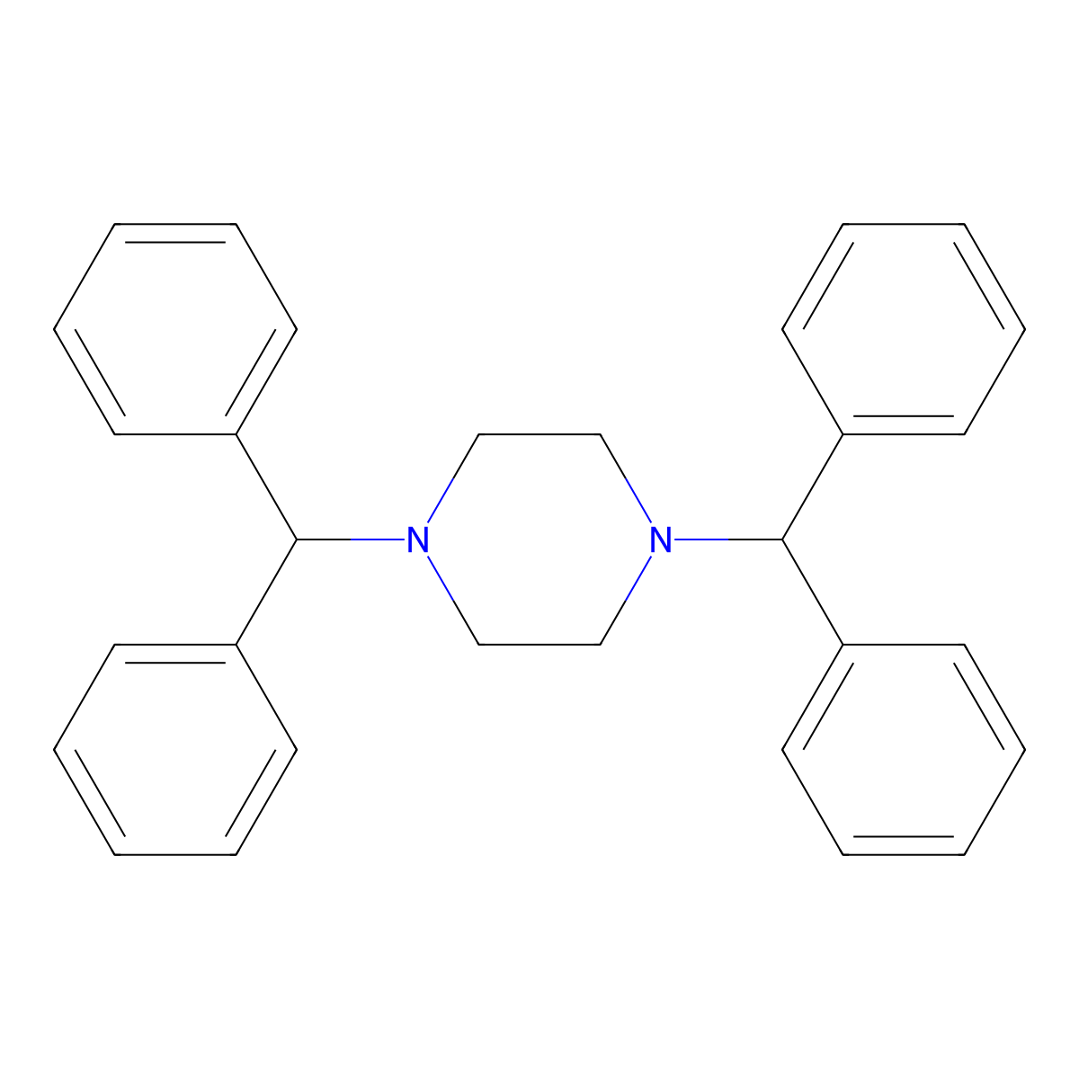 1,4-Dibenzhydrylpiperazine molecular structure, CAS 216581-01-0