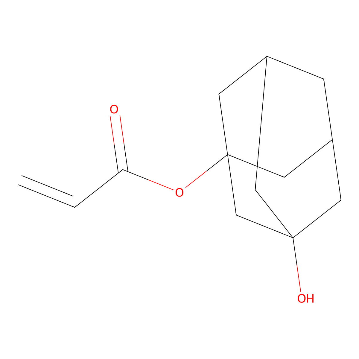 3-Hydroxy-1-adamantyl acrylate molecular structure, CAS 216581-76-9