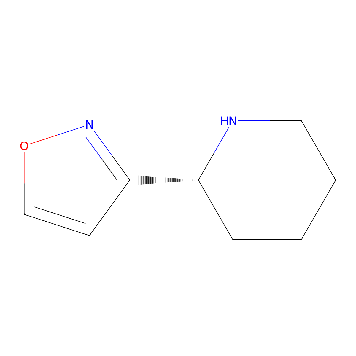 (2R)-2-(1,2-oxazol-3-yl)piperidine molecular structure, CAS 2165810-89-7