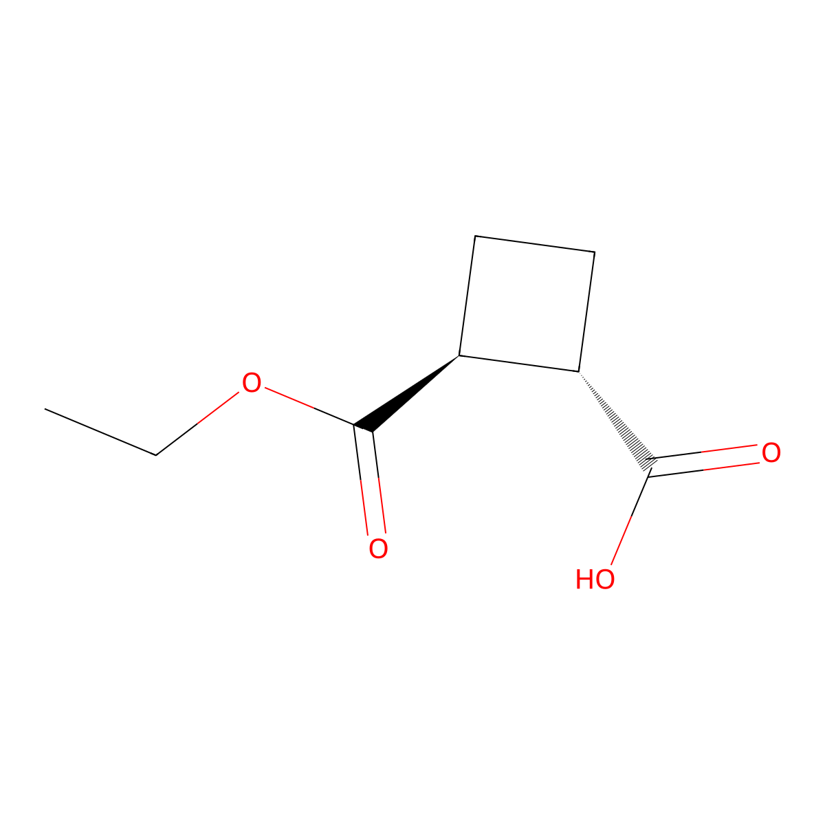 (1S,2S)-2-ethoxycarbonylcyclobutanecarboxylic acid molecular structure, CAS 2165813-68-1