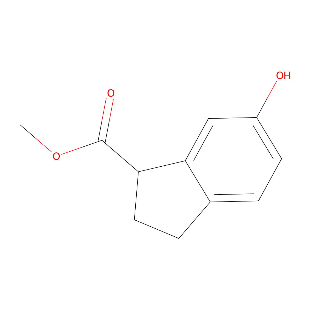 Methyl 6-hydroxy-2,3-dihydro-1H-indene-1-carboxylate molecular structure, CAS 216582-48-8