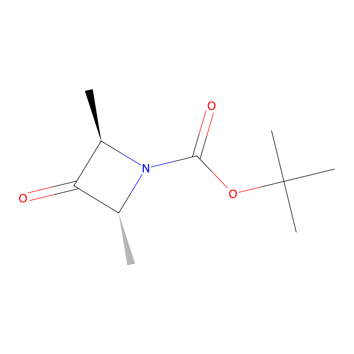 Tert-butyl trans-2,4-dimethyl-3-oxoazetidine-1-carboxylate molecular structure, CAS 2165821-25-8