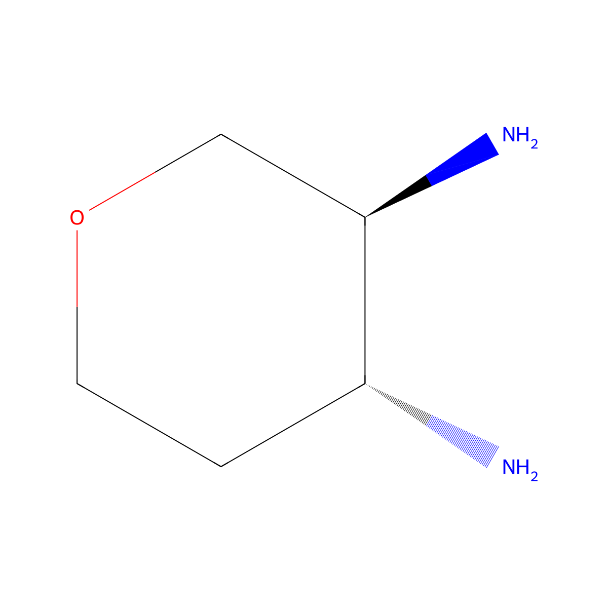 rac-(3R,4S)-oxane-3,4-diamine molecular structure, CAS 2165821-38-3