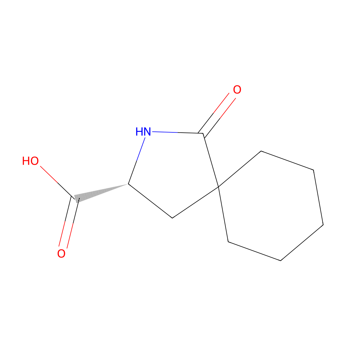 (3R)-1-oxo-2-azaspiro[4.5]decane-3-carboxylic acid molecular structure, CAS 2165825-89-6