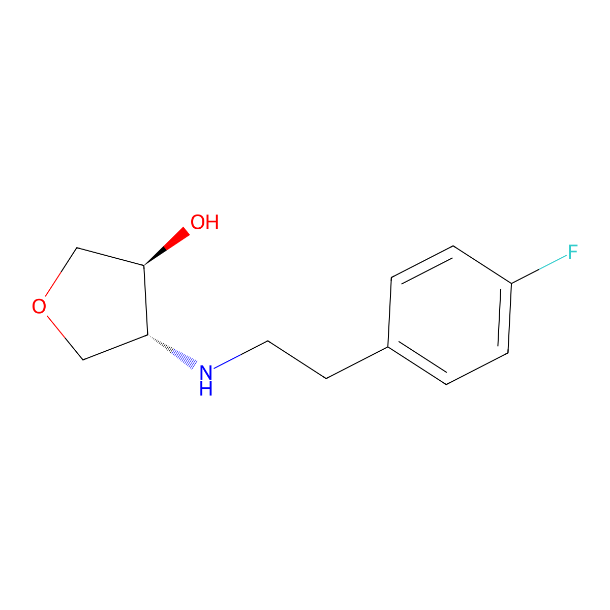 (3S,4R)-4-((4-Fluorophenethyl)amino)tetrahydrofuran-3-ol molecular structure, CAS 2165825-94-3