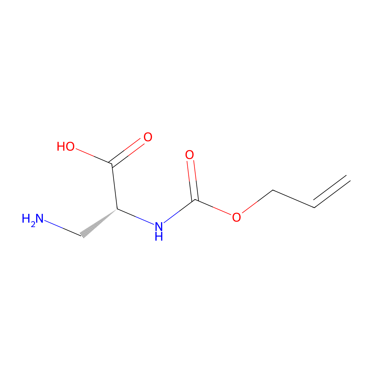 (2R)-3-amino-2-{[(prop-2-en-1-yloxy)carbonyl]amino}propanoic acid molecular structure, CAS 2165827-27-8