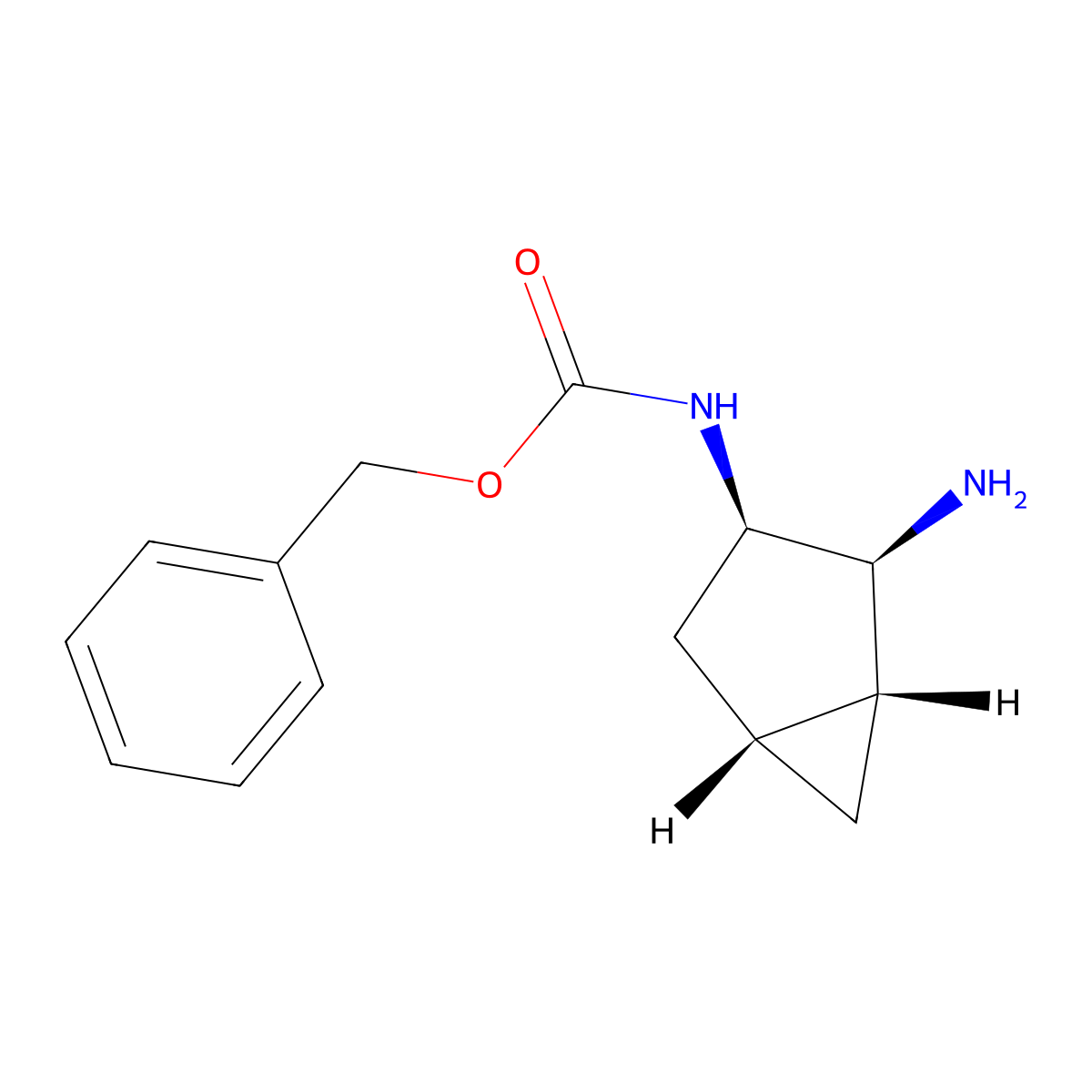 Benzyl ((1R,2S,3R,5R)-2-aminobicyclo[3.1.0]hexan-3-yl)carbamate molecular structure, CAS 2165829-42-3