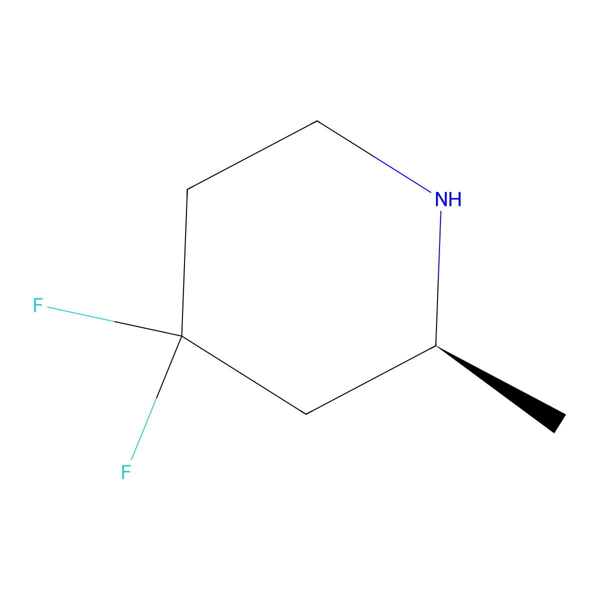 (2S)-4,4-Difluoro-2-methylpiperidine molecular structure, CAS 2165831-10-5