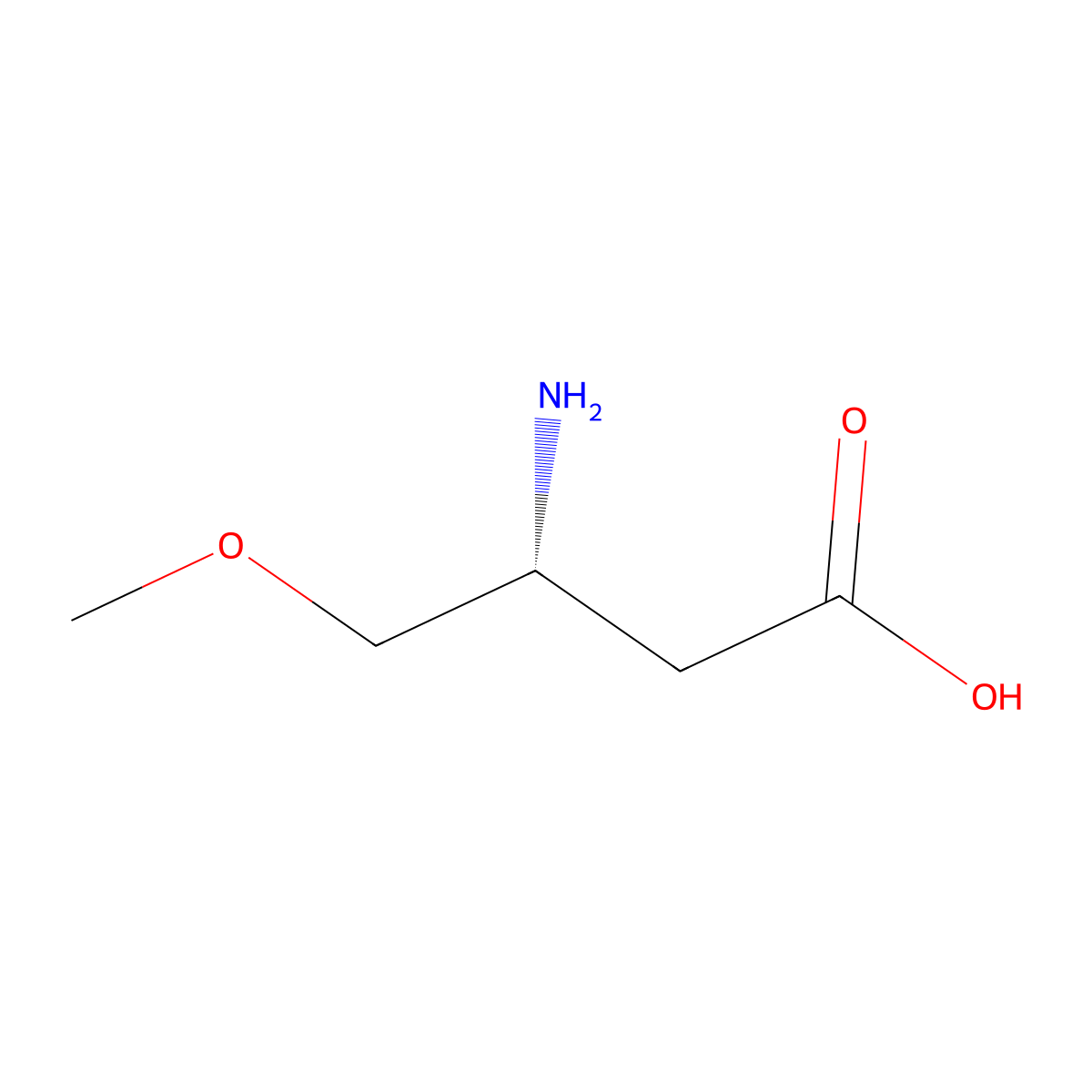 (3R)-3-amino-4-methoxybutanoic acid molecular structure, CAS 2165831-37-6